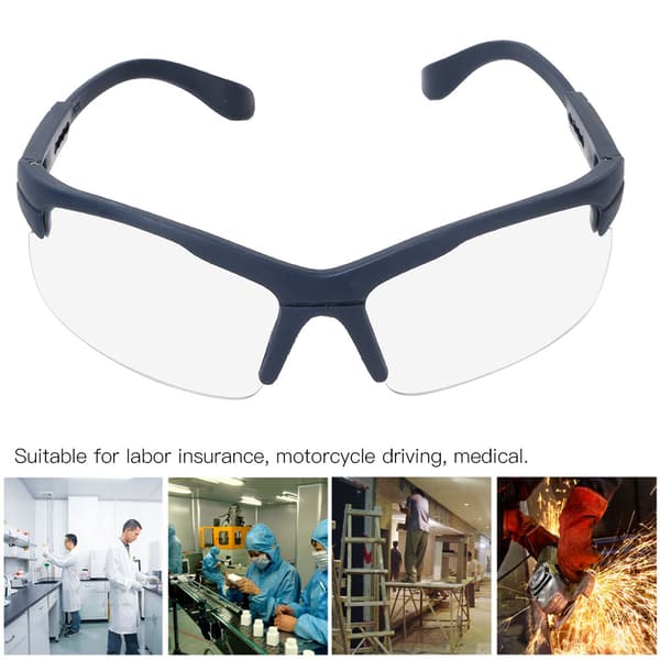 Professionella skyddsglasögon, dammtäta, vindtäta och reptåliga, klar lins med sidodesign