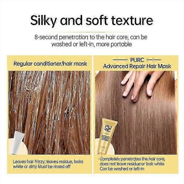 2x PURC Keratin utjevnende krem for rask reparasjon av skadet hår