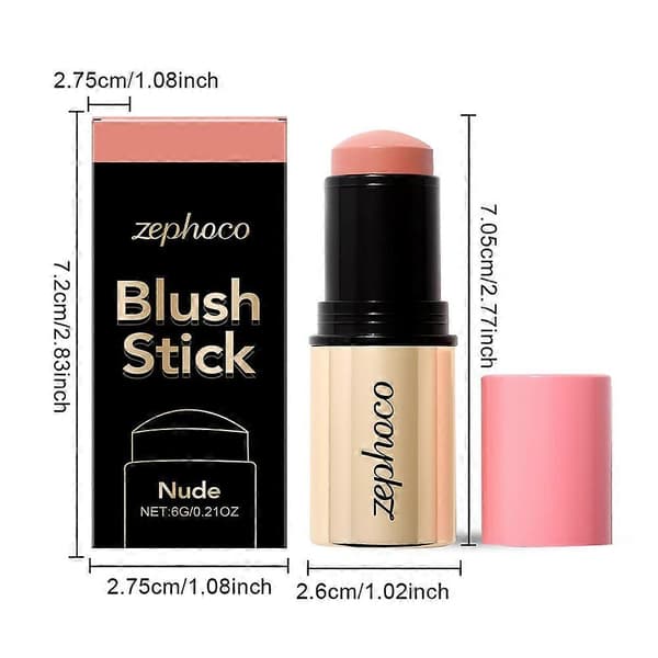 Multifunktionel blush- og gloss-stift, 2-i-1 makeup-stift til læber og kinder