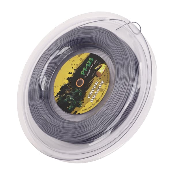 Polyester Tennisracketsträng 1,25 mm med dubbelribbat mönster, hållbar, 200M, silvergrå