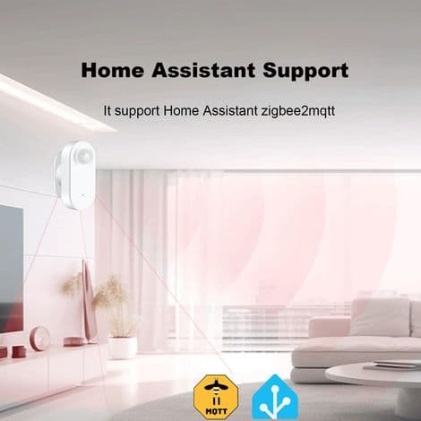Zigbee PIR smart bevegelsessensor med belysning, høy følsomhet, sanntidsdeteksjon, Zigbee-hub kreves, støtter Home Assistant, Zigbee2MQTT