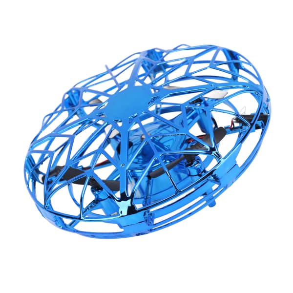 Mini UFO-drone med bevægelsessensor og LED-lys, flyvende legetøj til børn, blå og guld