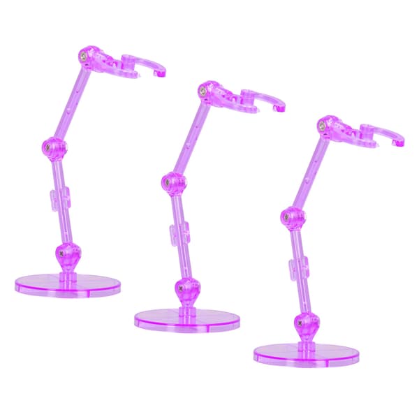 10 STK Actionfigurstativ, Gennemsigtig Plastik Displaybase til 6-tommer Actionfigurer, Lilla