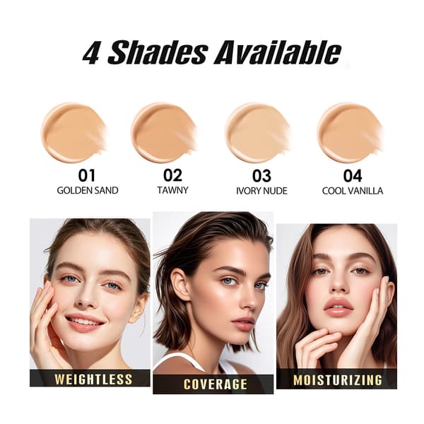 Flytende foundation med satengfinish; 24-timers holdbar, vanntett; feilfri dekning som... 2