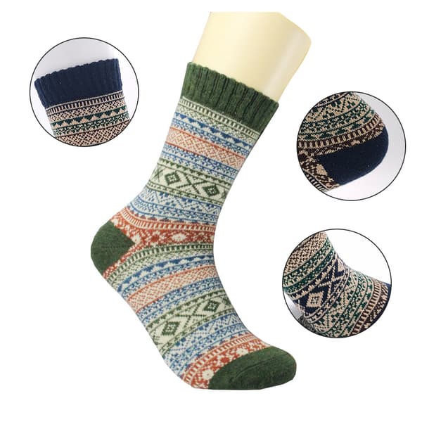 5 par unisex uldsokker, vinter, varme, tykke, behagelige, strikkede, afslappede, bløde