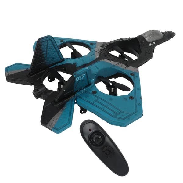 2,4 GHz fjernstyrt seilflyleke med LED-lys, stabil flyging, 2 batterier, blå
