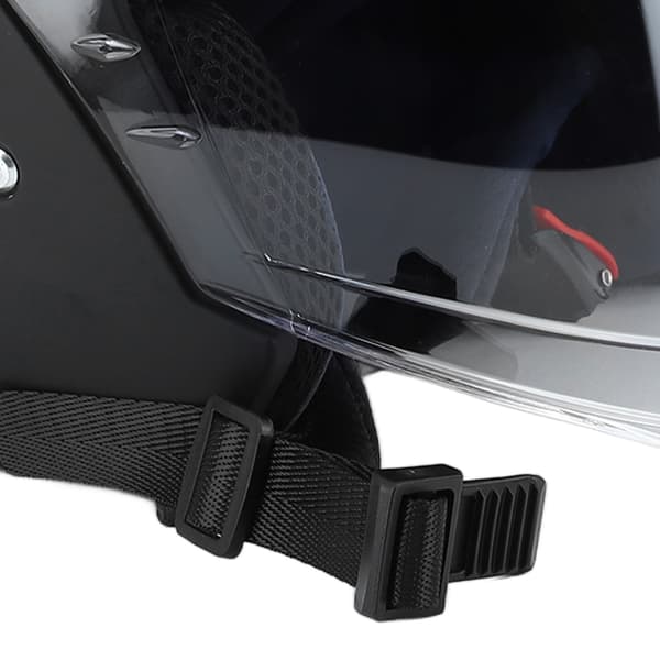 Helhjelm med flip-up til motorcykel til vinterbrug, mat sort, med ventilation og klart udsyn.