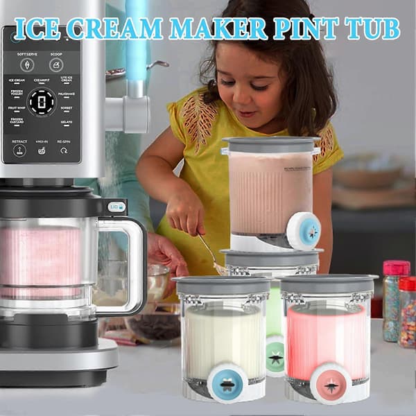 3-delt udskiftningssæt (pink) til Ninja Creami Swirl ismaskiner