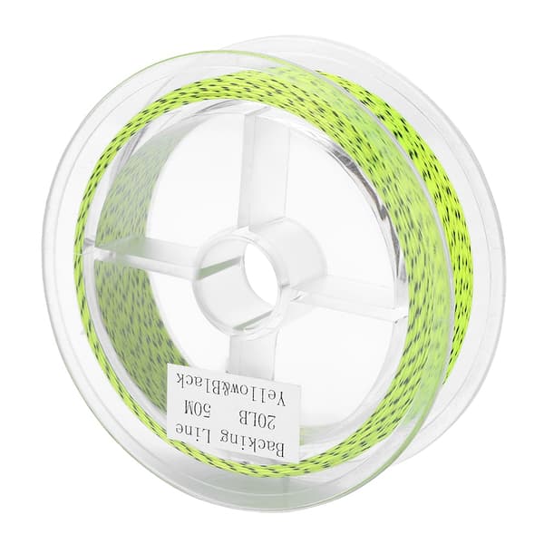 Tilspidset forfang flueline 50m holdbar nylon 20lb gul og sort