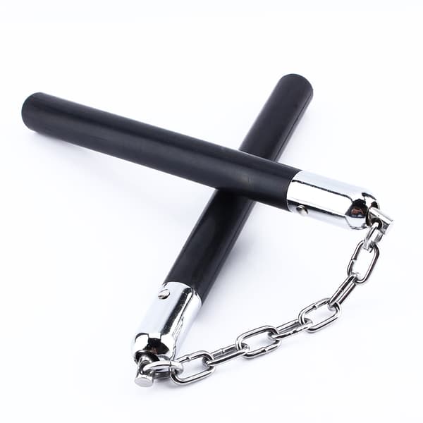 Gummi Nunchakus til Kampsportstræning med Roterende Stålkæde