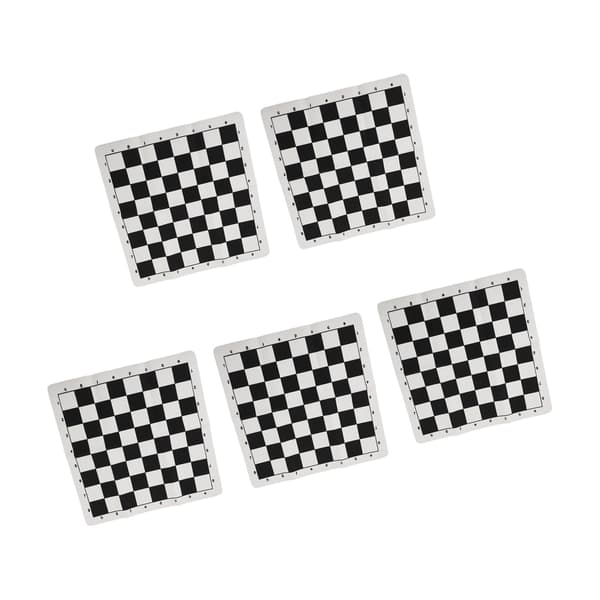 5 st rullbara schackset i PU-läder 35 cm internationellt bärbart schackset svart och vitt