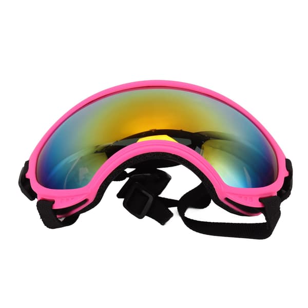 UV-sikre hundebriller med justerbar stropp, forsterkede linser, rosa