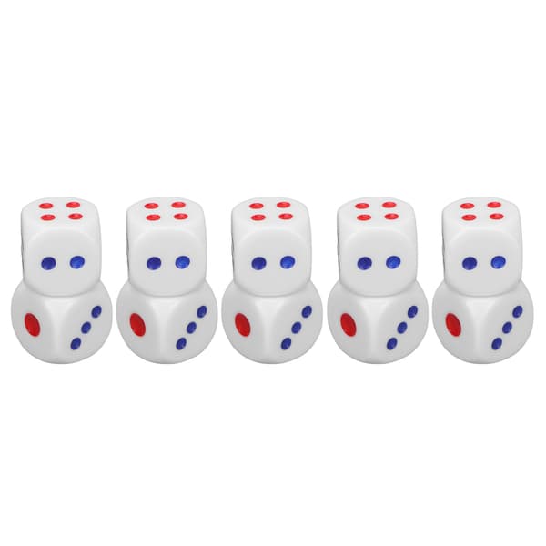 10 Standardvita 6-sidiga tärningar, säkra, vattentäta, hållbara, bärbara för underhållning