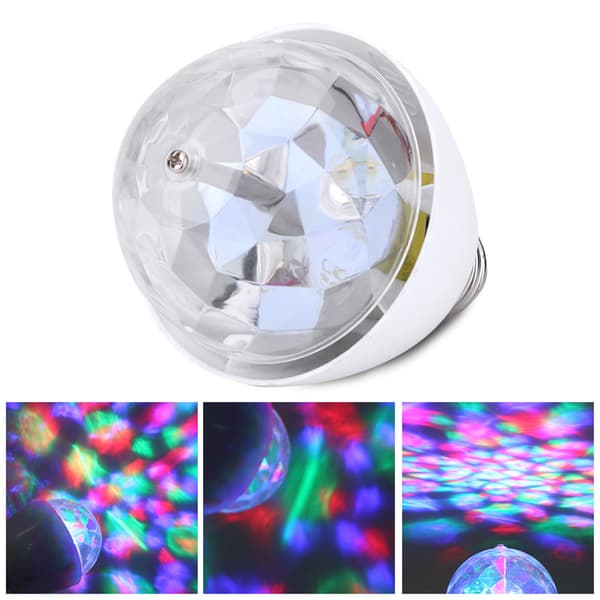 RGB LED Scenelampe 3W E27 Roterende Farverig til Fest DJ Disko Stemning