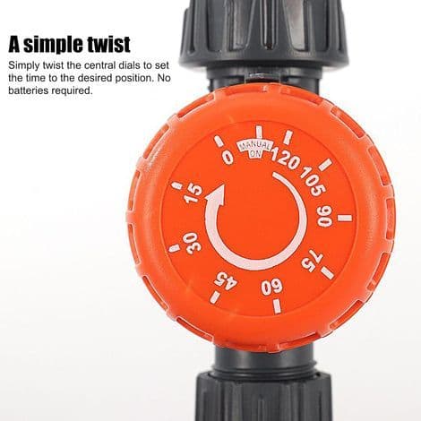 Vandingsur, Automatisk Mekanisk Havevandingsur til Vandhane Sprinkler, Programmerbar Mellem 0 og 120 Minutter, Ultra-Enkel