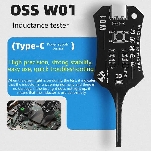 W01 Induktansetesteren, en induktansdetektor, har rask chipbehandling og et ergonomisk design.