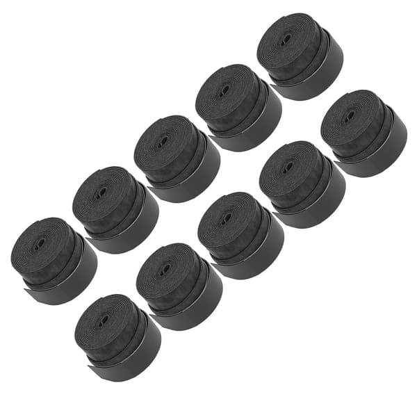 10 stk. svedabsorberende skridsikkert griptape til tennisketcher, badminton, squash, fiskestang - sort