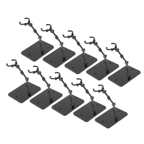 10 stk. figurmodelbasestativ med høj stabilitet til 6-tommer actionfigurer - sort