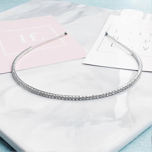 Sølv diamant hårbøjle, brude krystal hårpynt