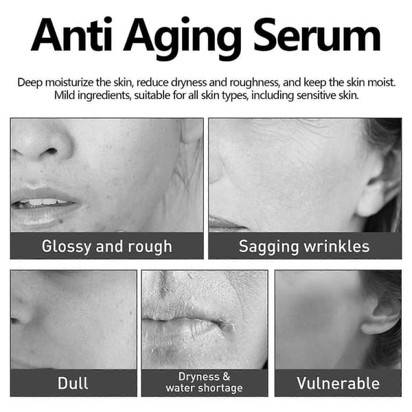 Profesjonelt anti-aldring kollagenserum: hydrerer, lysner, reparerer gusten hud og reduserer mørke flekker. 3