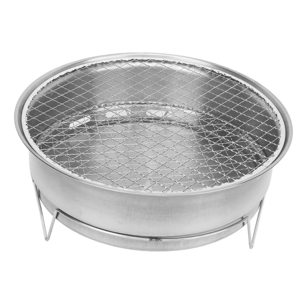 Bärbar multifunktionell kolgrill med stenpanna för utomhuscamping