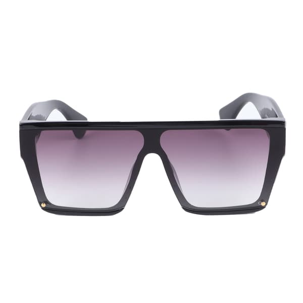 Dame Oversized Firkantede Solbriller, Sort PC, Grå Lilla Gradueret Linse, UV-beskyttelse