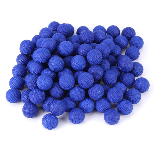 100 st mjuka runda elastiska bollar kompatibla med Rival Zeus Apollo Blue leksakspistol