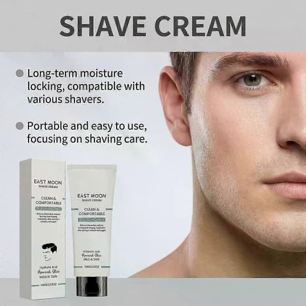 Følsom barbercreme, barbercreme til mænd for ultraglat behagelig barbering, bekæmper hakker, snit...