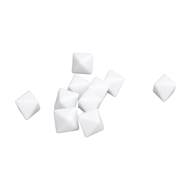30 tomme 8-sidige plastterninger DIY for brettspill og undervisning
