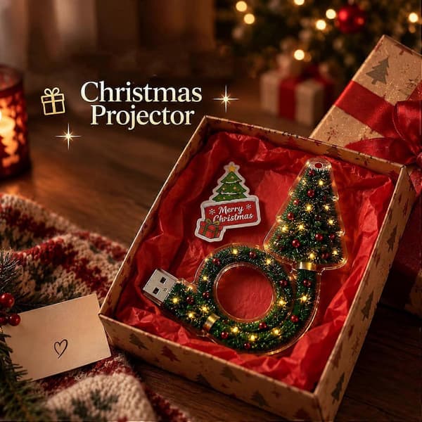 Juletræsdesign Plug-in Natlys Loftsprojektor Indendørs, til Rumindretning DIY Julefest...