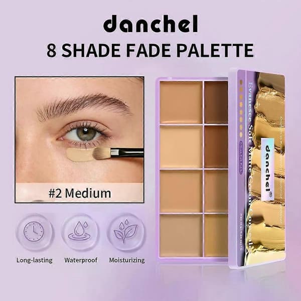8-nuance blød mat concealerpalet, vandtæt fuldt dækkende cremeconcealer til urenheder, Col