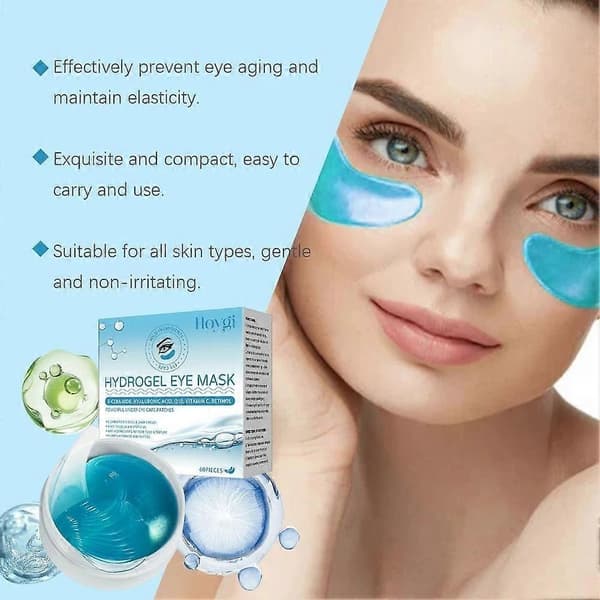 60 stk. Hydrogel Hyaluronsyre & Retinol Maskeplastre til under øjnene Mørke rande Rynker