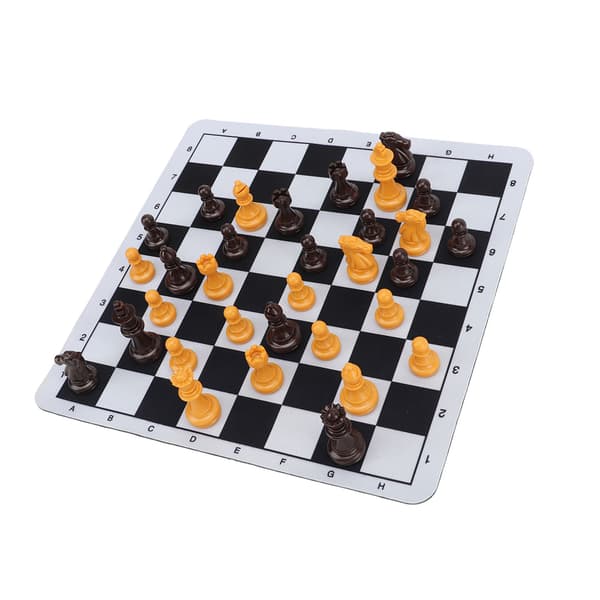 Skakbrikker med bræt 24x24cm Konge 48mm Plast PS til voksne og børn