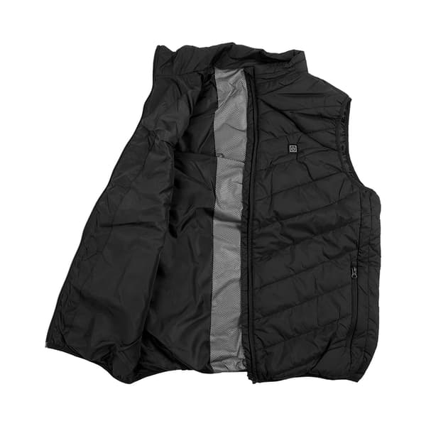 USB 5V Elektrisk Opvarmet Vest, Letvægts, Vaskbar, Nylon Polyester, til Mænd og Kvinder, Sort, 4XL