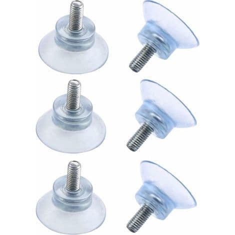 Sugekopper Ø 30 mm med M6x15mm gevind, 6 stk.