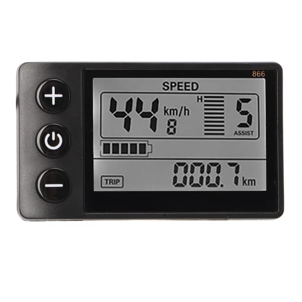 LCD-skjermmåler for elektrisk sykkel 24-60V kontrollpanel vanntett plugg