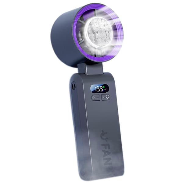Bærbar ventilator - Mini sammenklappelig ventilator, ideel til udendørs rejser og personlig brug (grå)