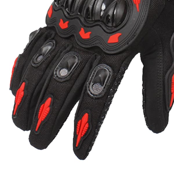 Utomhus cykelhandskar Hel finger Nylon Halkfri Falltålig Röd XL 9,5-10cm