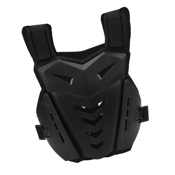 Motorcykel Rustning Vest, Unisex, Bryst- og Rygbeskyttelse, Stødabsorberende, Åndbar, Sort