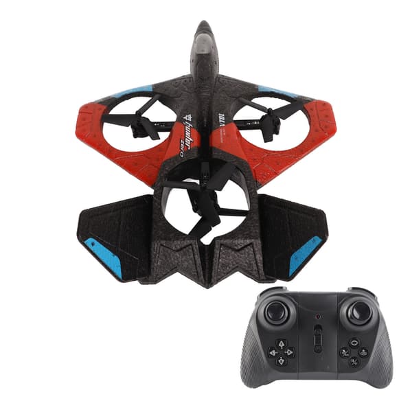 Fjernkontrollfly med LED-lys 2.4GHZ Super Glider for bursdagsgave Rød Dobbel batteri