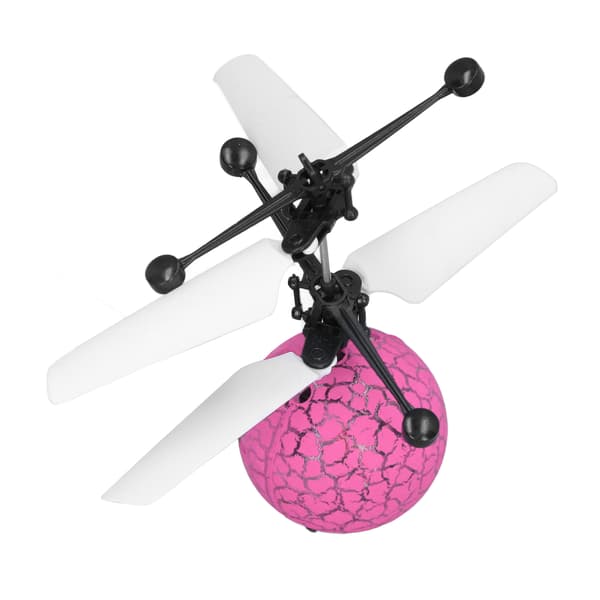 Smart flyvende bold med LED-lys, USB-opladning, indendørs/udendørs legetøj til børn, pink