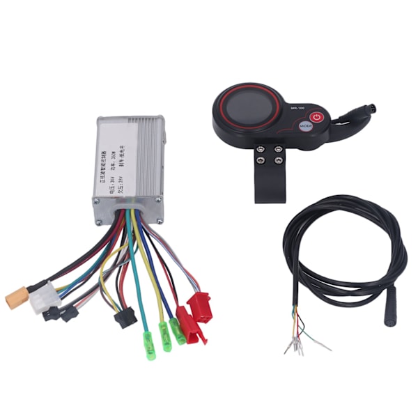 Elcykel Controller Kit 36V 350W med rundt panel og forlængerledning til El-scooter