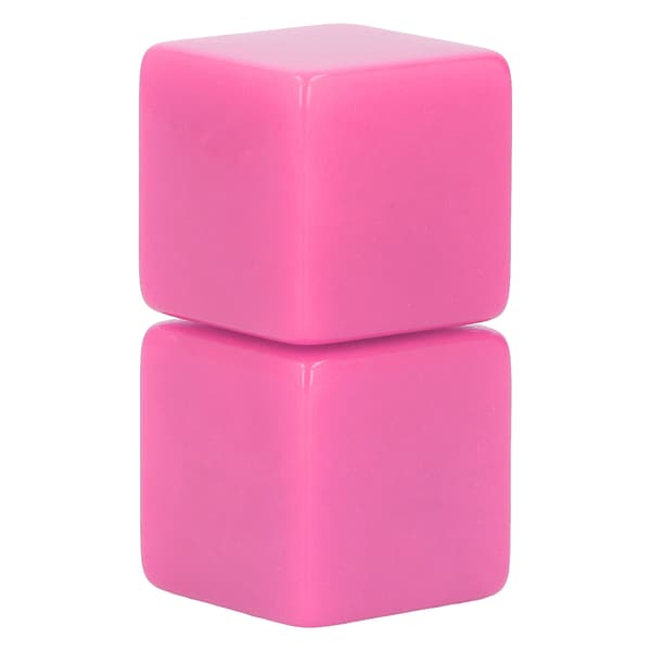 6 stk. sett med blanke sekskantede terninger i plast, leksjoner, spill, brett, DIY matematikk, rosa