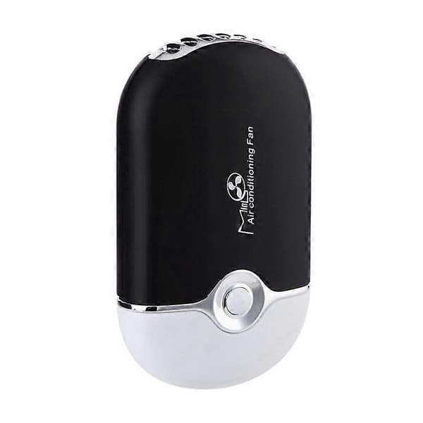 Mini bärbar luftkonditionering/fläkt uppladdningsbar via USB (svart)