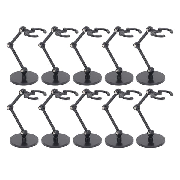 10 Mini Figurstandere til 6-tommer Actionfigur Displaystandere, Sort Plastik