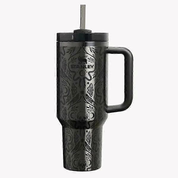 1,2 L (40 oz) isolerad mugg med ett dödligt Halloween-damaskmönster