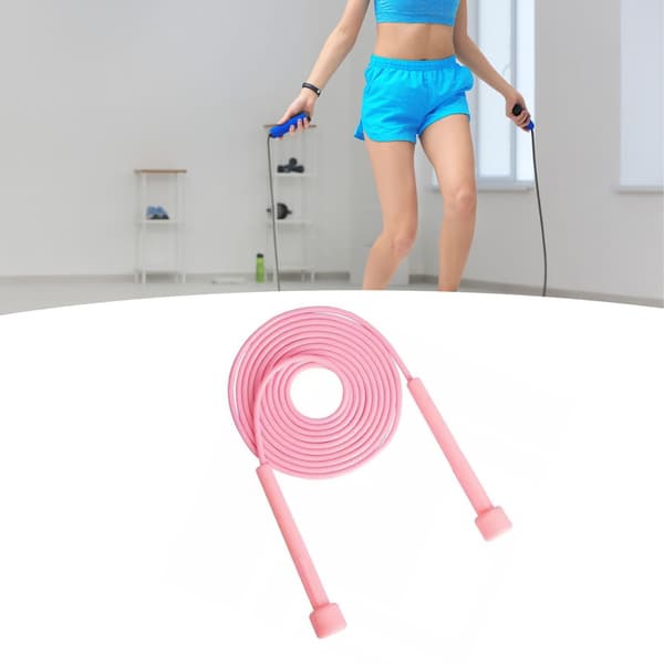 Justerbart hopprep för fitness, snabbt hopprep för män, kvinnor, barn, rosa
