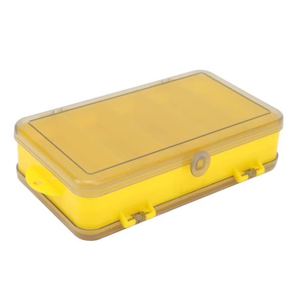 Fiskebetebricka med plastfack, stor kapacitet, gul fiskelåda