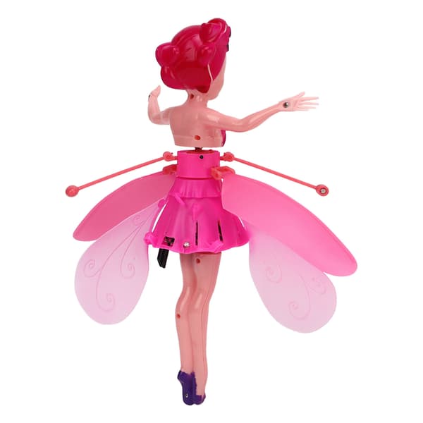 Sky Dancers Hvit Flyvende Fe Prinsesse Dukke med Bevegelsessensor, USB Oppladbar