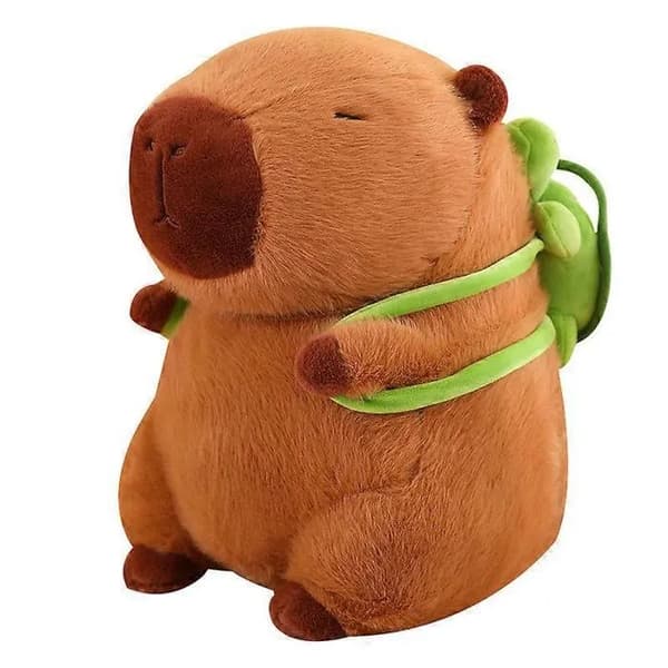 Capybara Plysdyr - 33 cm - Skildpadde Rygsæk - Børnestørrelse